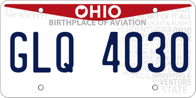 OH license plate GLQ4030