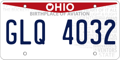 OH license plate GLQ4032