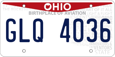 OH license plate GLQ4036