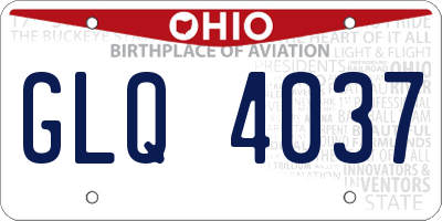 OH license plate GLQ4037