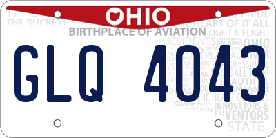 OH license plate GLQ4043