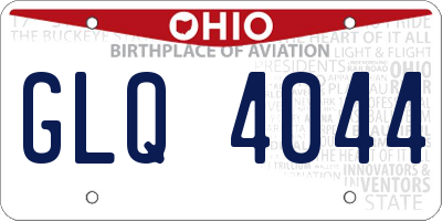 OH license plate GLQ4044