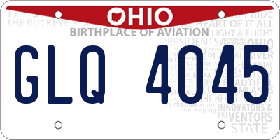 OH license plate GLQ4045