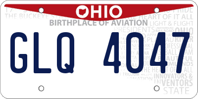 OH license plate GLQ4047