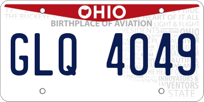 OH license plate GLQ4049