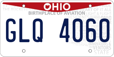 OH license plate GLQ4060