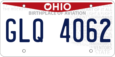 OH license plate GLQ4062