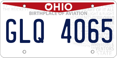 OH license plate GLQ4065