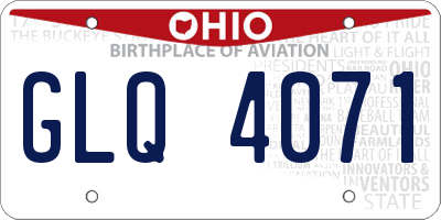 OH license plate GLQ4071
