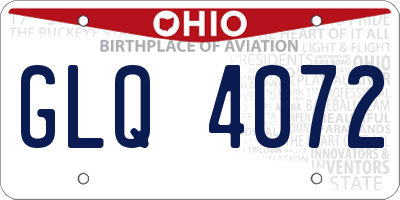 OH license plate GLQ4072