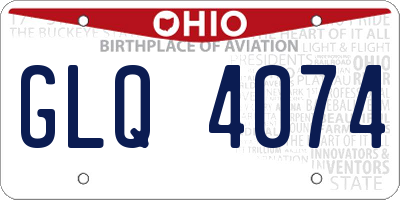 OH license plate GLQ4074