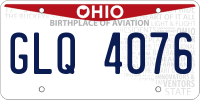 OH license plate GLQ4076