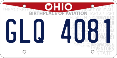 OH license plate GLQ4081