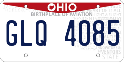 OH license plate GLQ4085