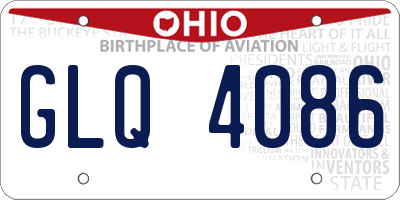 OH license plate GLQ4086