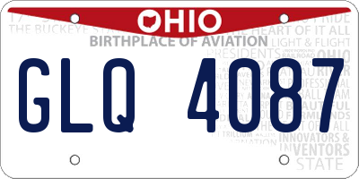 OH license plate GLQ4087