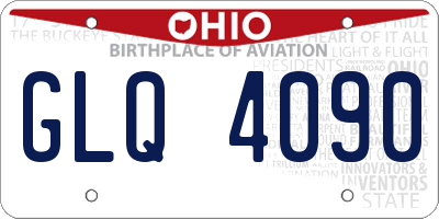 OH license plate GLQ4090