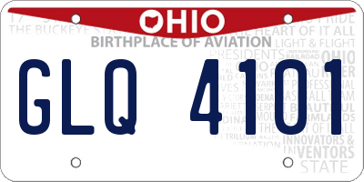 OH license plate GLQ4101