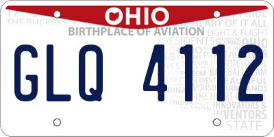 OH license plate GLQ4112