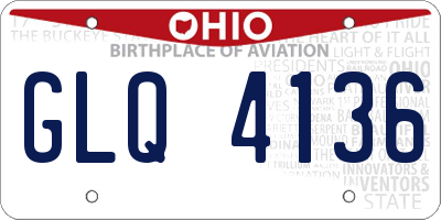 OH license plate GLQ4136