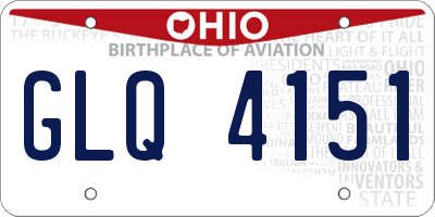 OH license plate GLQ4151