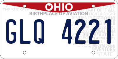 OH license plate GLQ4221