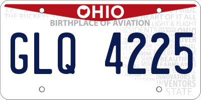 OH license plate GLQ4225