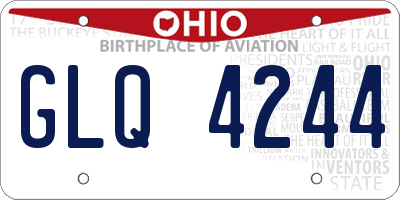 OH license plate GLQ4244