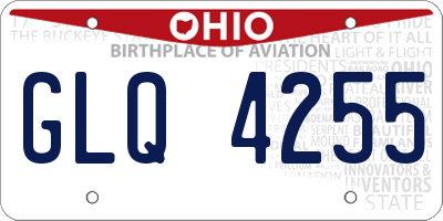 OH license plate GLQ4255