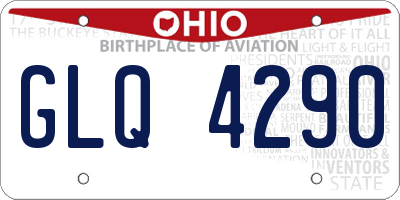 OH license plate GLQ4290