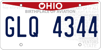 OH license plate GLQ4344