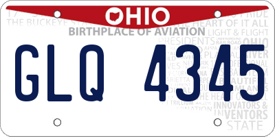 OH license plate GLQ4345