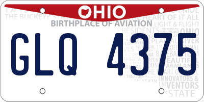 OH license plate GLQ4375
