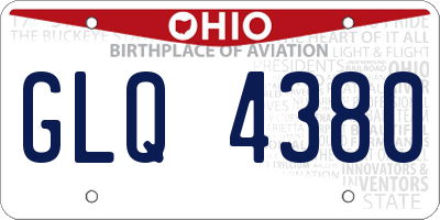 OH license plate GLQ4380