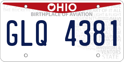 OH license plate GLQ4381