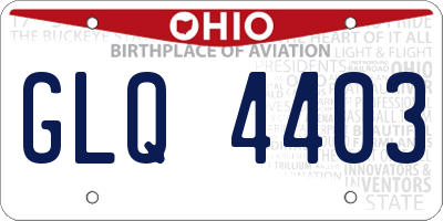 OH license plate GLQ4403