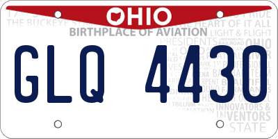 OH license plate GLQ4430