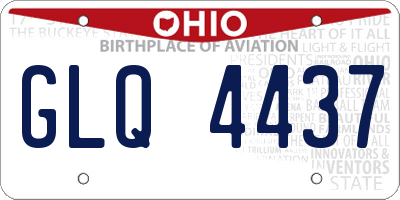 OH license plate GLQ4437