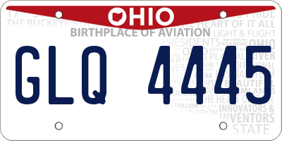 OH license plate GLQ4445