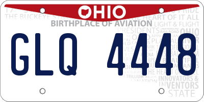 OH license plate GLQ4448