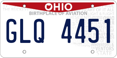 OH license plate GLQ4451