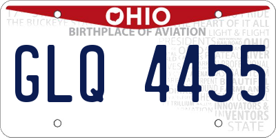OH license plate GLQ4455