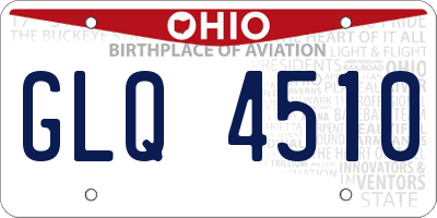 OH license plate GLQ4510