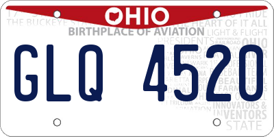 OH license plate GLQ4520