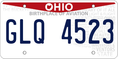 OH license plate GLQ4523