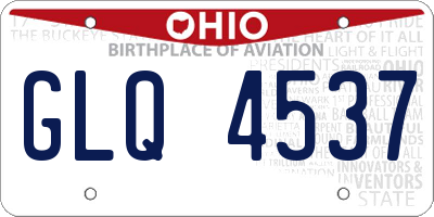 OH license plate GLQ4537