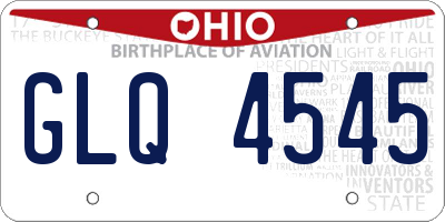 OH license plate GLQ4545