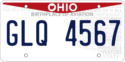 OH license plate GLQ4567