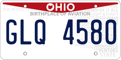 OH license plate GLQ4580