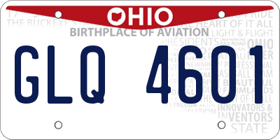 OH license plate GLQ4601